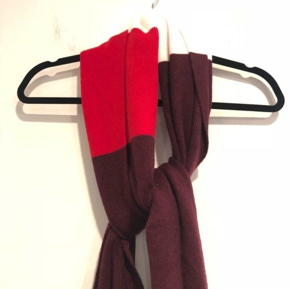 Rare Zara size medium scarf burgandy and red white - Picture 2 of 8